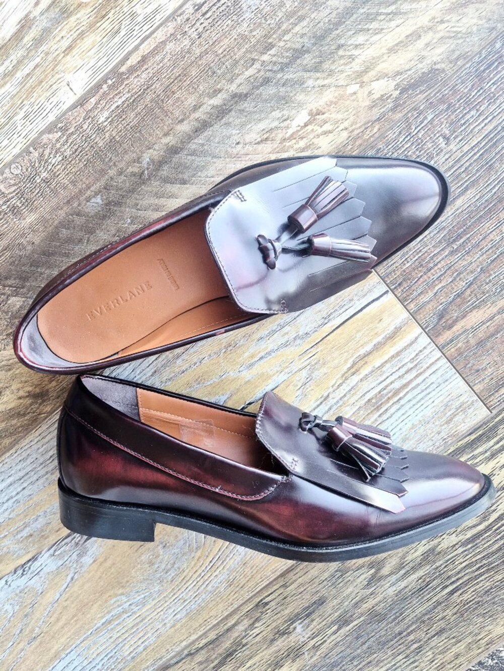 Everlane The Modern Tassel Loafer Made in Italy Leather Oxblood Women's